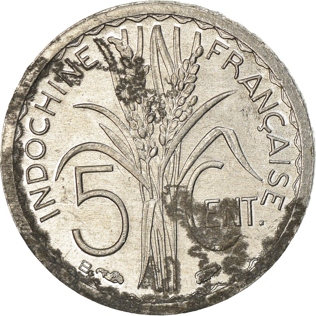 Moneta, INDOCINA FRANCESE, 5 Cents, 1946, Beaumont - Le Roger, BB, Alluminio