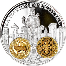 France, Medal, La Nation et L'Eglise, Agnel D'Or, MS(65-70), Silver
