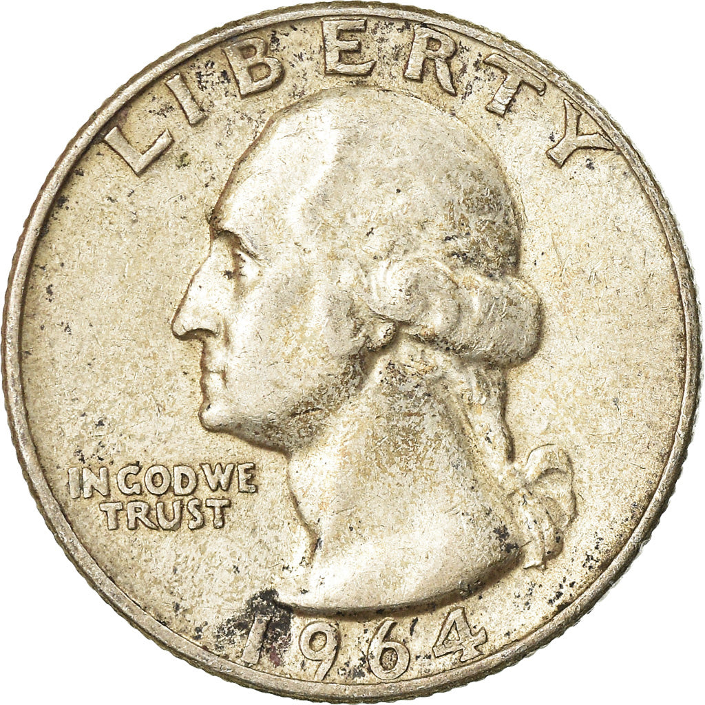 Coin, United States, Washington Quarter, Quarter, 1964, U.S. Mint, Philadelphia