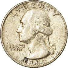 Coin, United States, Washington Quarter, Quarter, 1964, U.S. Mint, Philadelphia