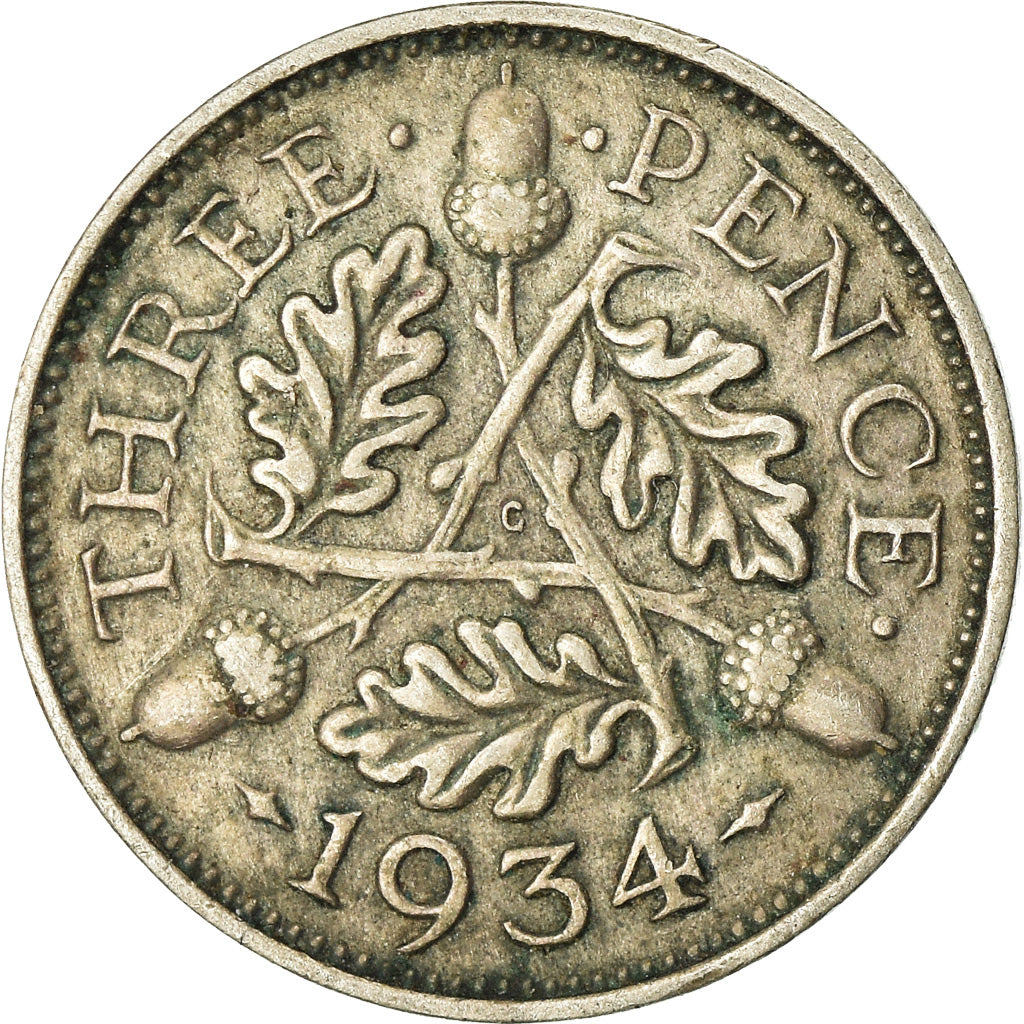 Coin, Great Britain, George V, 3 Pence, 1934, EF(40-45), Silver, KM:831