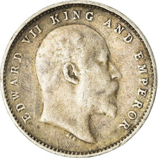 Coin, INDIA-BRITISH, Edward VII, 2 Annas, 1905, EF(40-45), Silver, KM:505