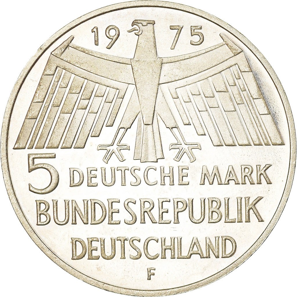 Münze, Bundesrepublik Deutschland, 5 Mark, 1975, Stuttgart, Germany, Proof, VZ
