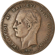 Monnaie, Grèce, George I, 10 Lepta, 1882, TTB, Cuivre, KM:55