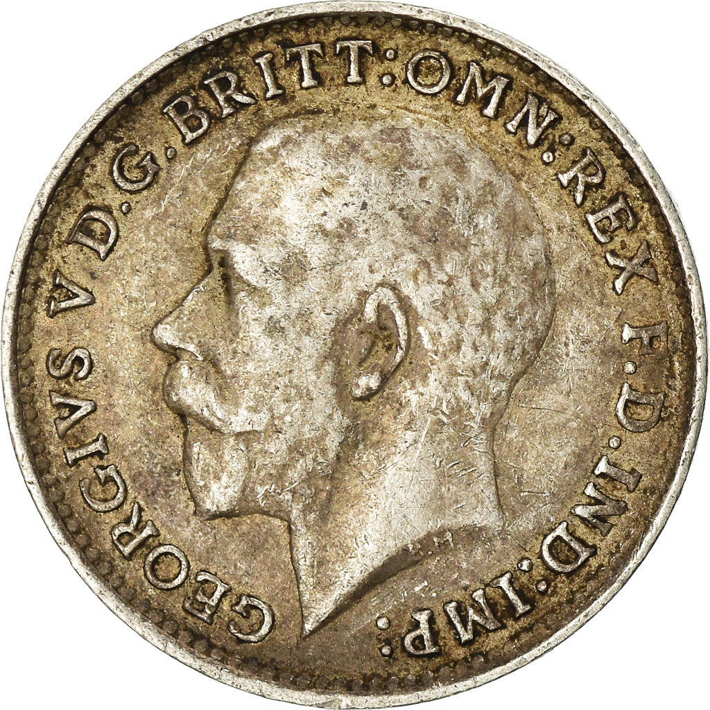 Moneta, Gran Bretagna, George V, 3 Pence, 1915, MB, Argento, KM:813