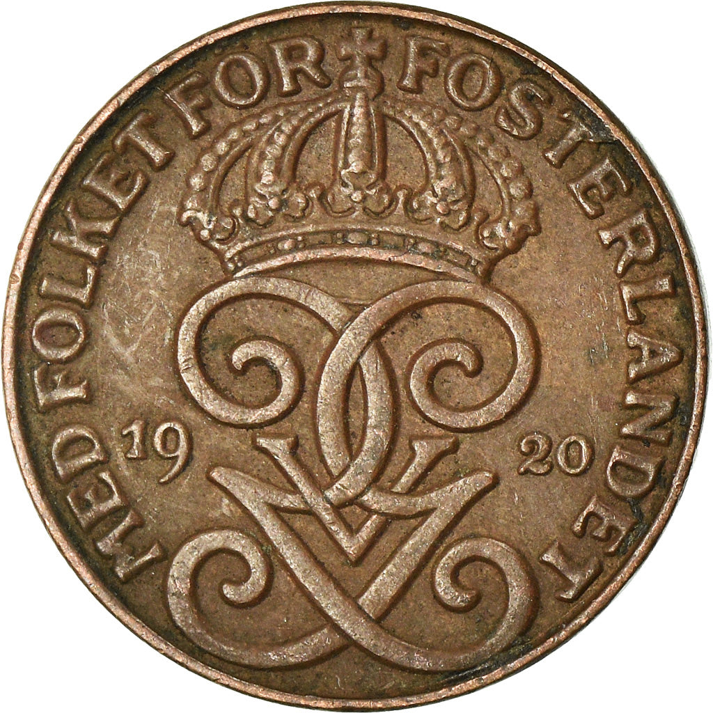 Coin, Sweden, Gustaf V, Ore, 1920, EF(40-45), Bronze, KM:777.2