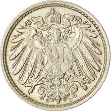 Moneta, NIEMCY - IMPERIUM, Wilhelm II, 5 Pfennig, 1909, Munich, EF(40-45)