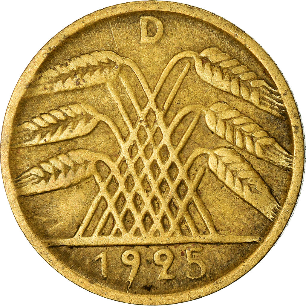 Coin, GERMANY, WEIMAR REPUBLIC, 5 Reichspfennig, 1925, Munich, VF(30-35)