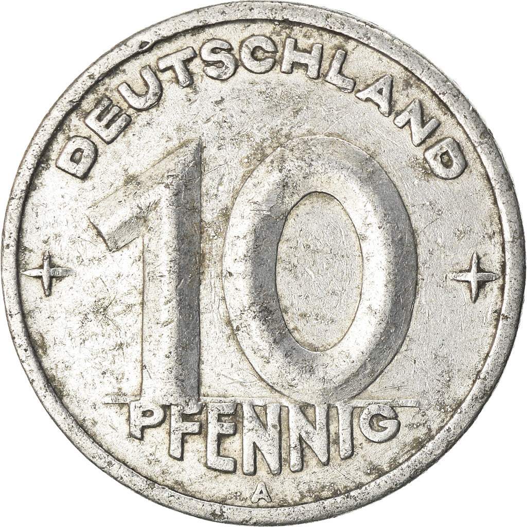 Coin, GERMAN-DEMOCRATIC REPUBLIC, 10 Pfennig, 1948, Berlin, EF(40-45), Aluminum