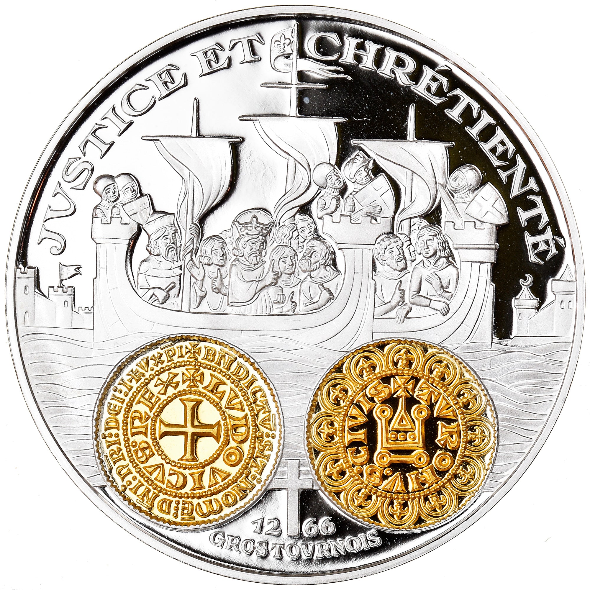 France, Medal, Histoire Monétaire, Gros Tournois, MS(65-70), Silver
