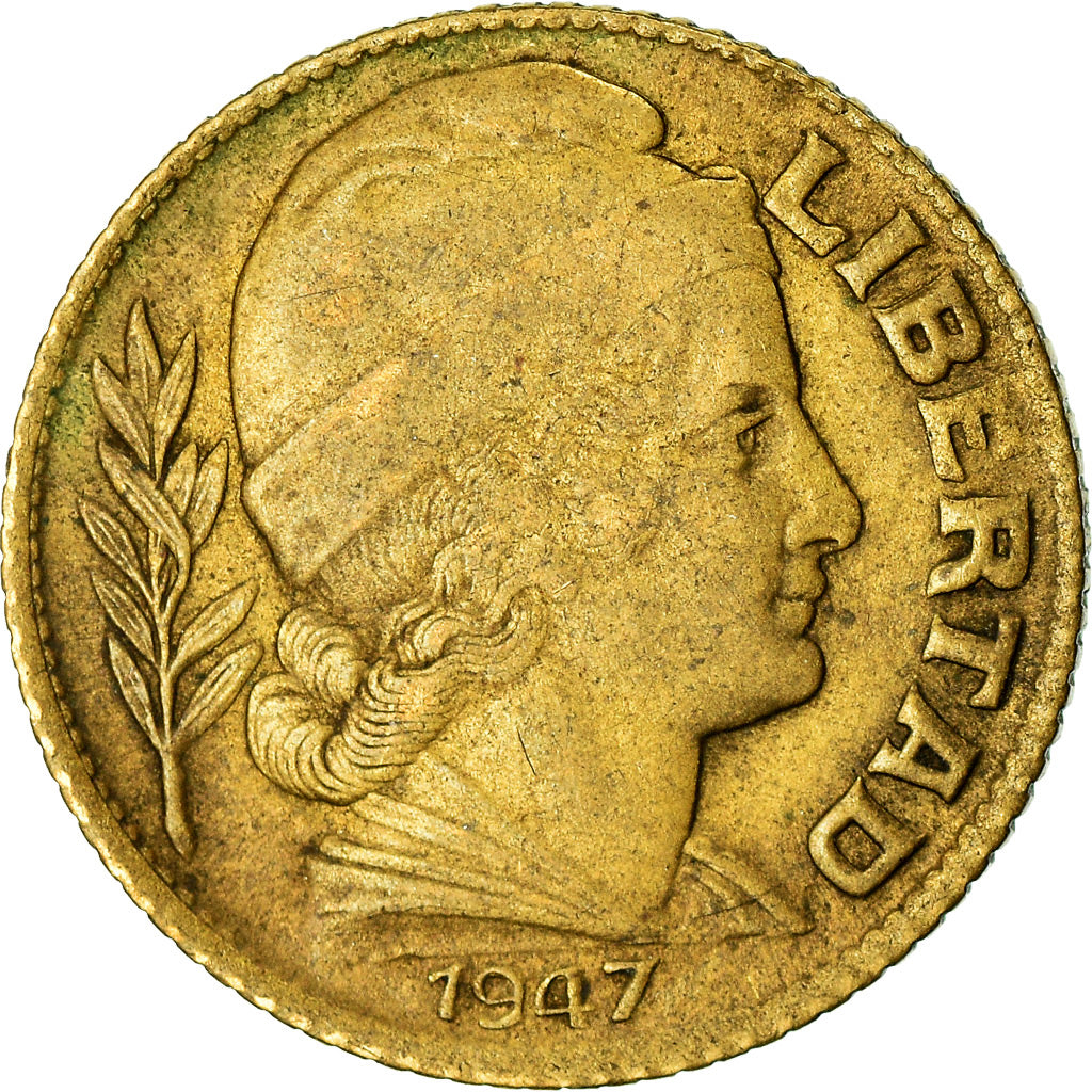 Coin, Argentina, 10 Centavos, 1947, EF(40-45), Aluminum-Bronze, KM:41