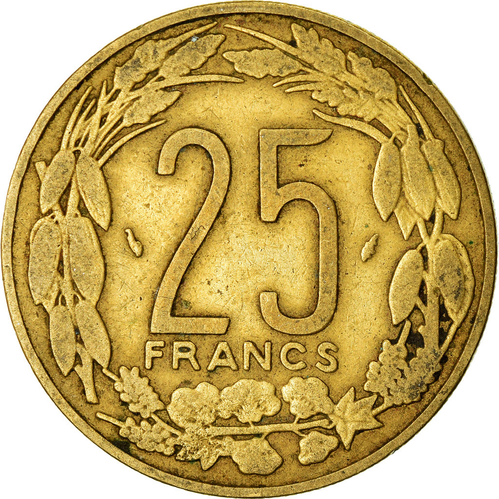 Coin, Central African States, 25 Francs, 1975, Paris, VF(30-35)