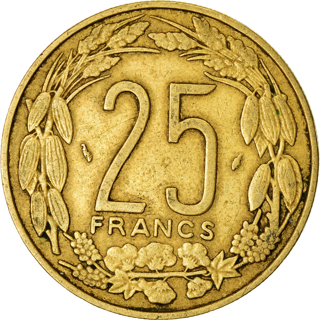 Coin, Central African States, 25 Francs, 1975, Paris, VF(30-35)