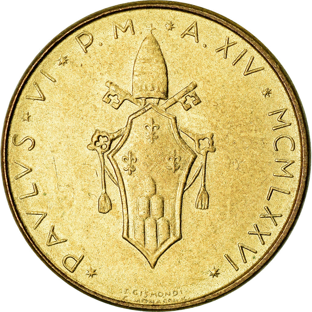 Coin, VATICAN CITY, Paul VI, 20 Lire, 1976, EF(40-45), Aluminum-Bronze, KM:120