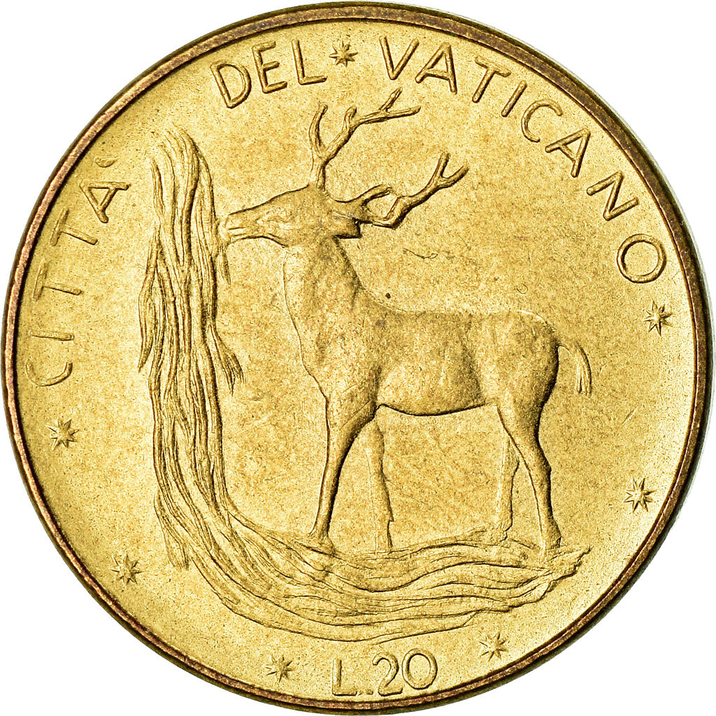 Coin, VATICAN CITY, Paul VI, 20 Lire, 1976, EF(40-45), Aluminum-Bronze, KM:120