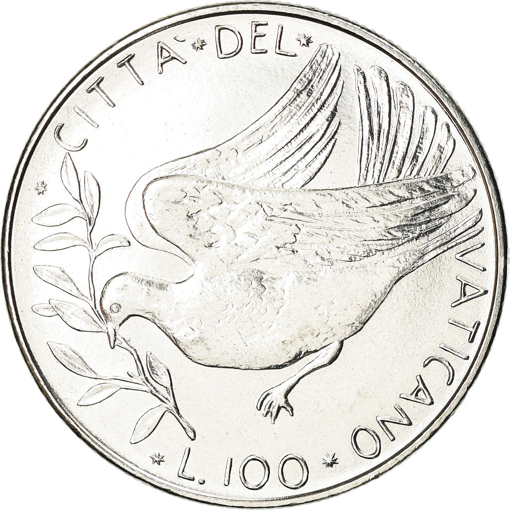Moneta, PAŃSTWO WATYKAŃSKIE, Paul VI, 100 Lire, 1977, AU(55-58), Stal