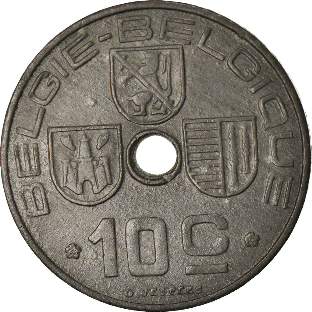 Coin, Belgium, 10 Centimes, 1946, EF(40-45), Zinc, KM:126