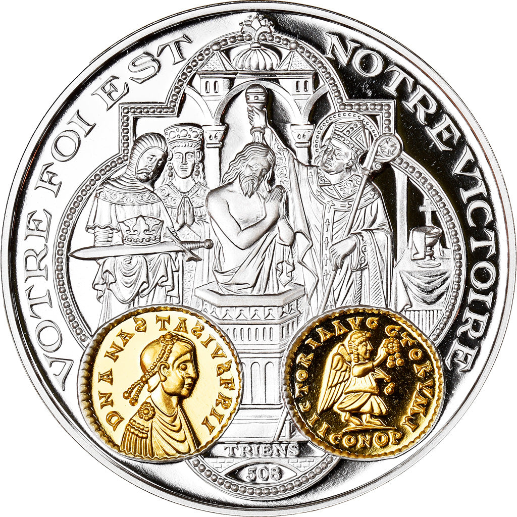 France, Medal, 2000 Ans d'Histoire Monétaire, Triens Mérovingien, MS(65-70)