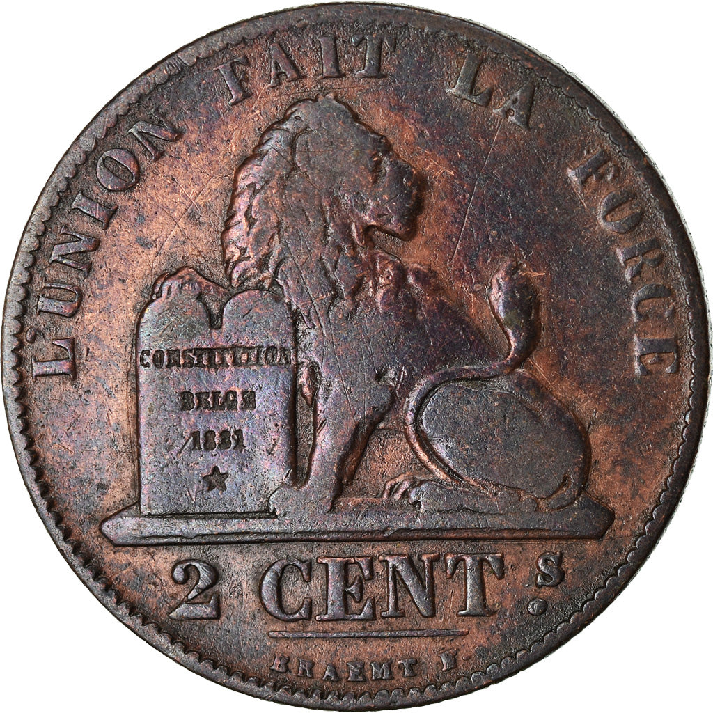 Coin, Belgium, Leopold I, 2 Centimes, 1864, VF(30-35), Copper, KM:4.2