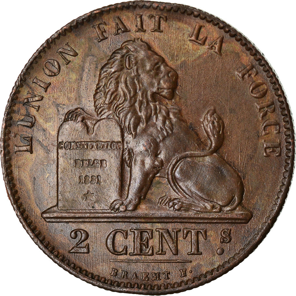 Coin, Belgium, Leopold I, 2 Centimes, 1864, EF(40-45), Copper, KM:4.2