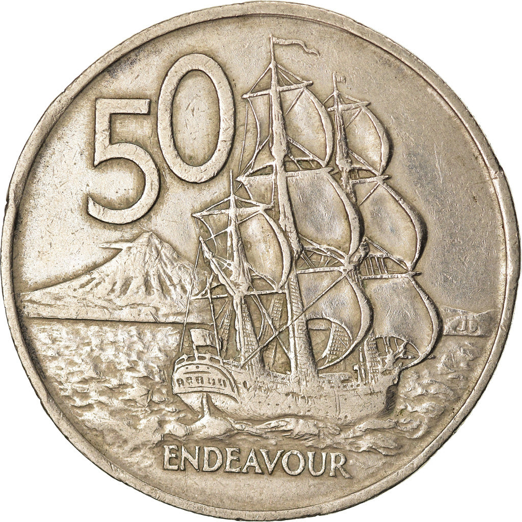 Coin, New Zealand, Elizabeth II, 50 Cents, 1967, EF(40-45), Copper-nickel