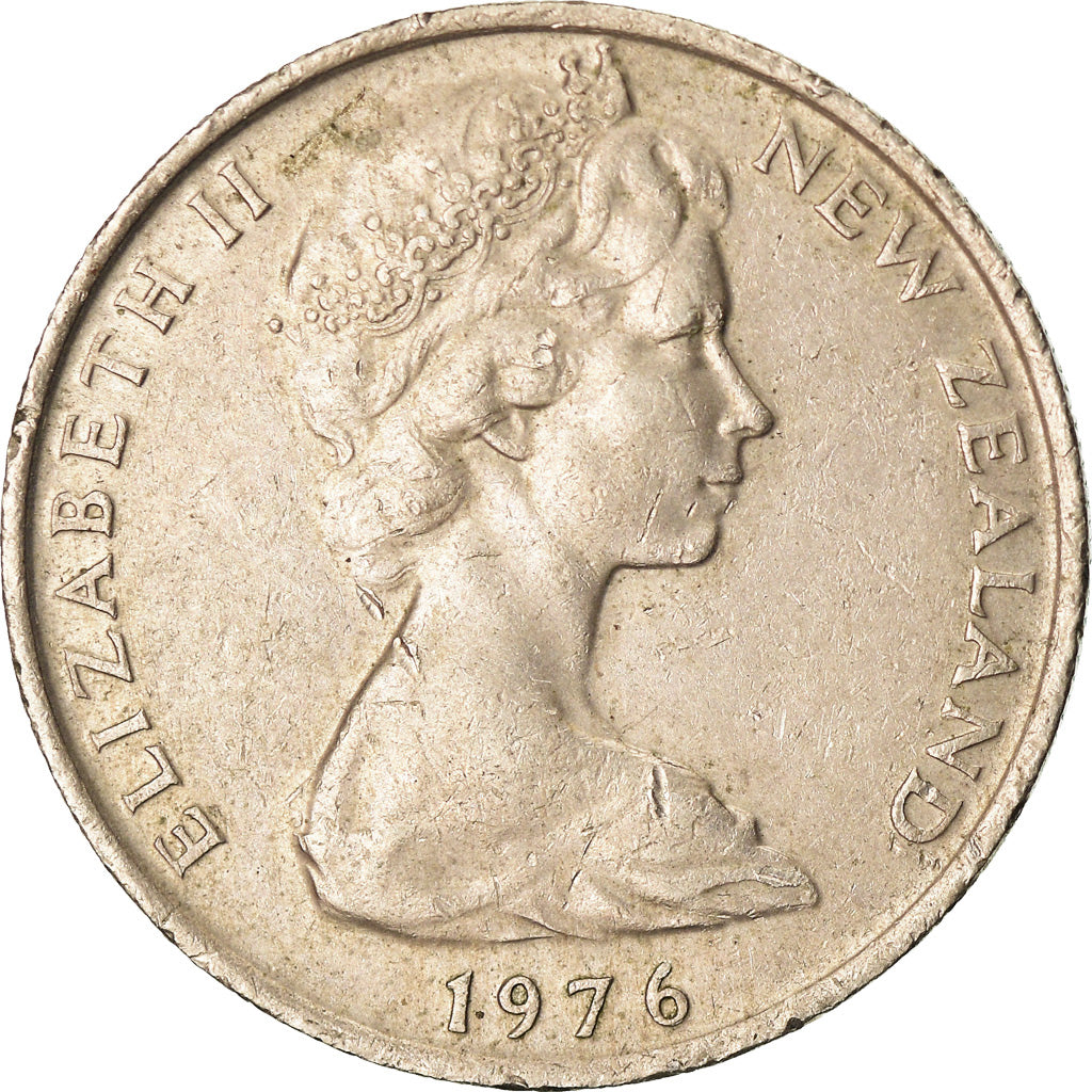 Monnaie, Nouvelle-Zélande, Elizabeth II, 10 Cents, 1976, TTB, Copper-nickel