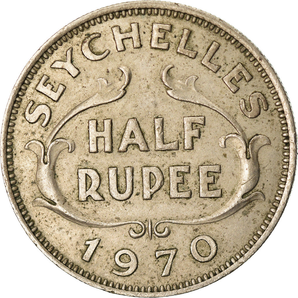 Coin, Seychelles, 1/2 Rupee, 1970, EF(40-45), Copper-nickel, KM:12