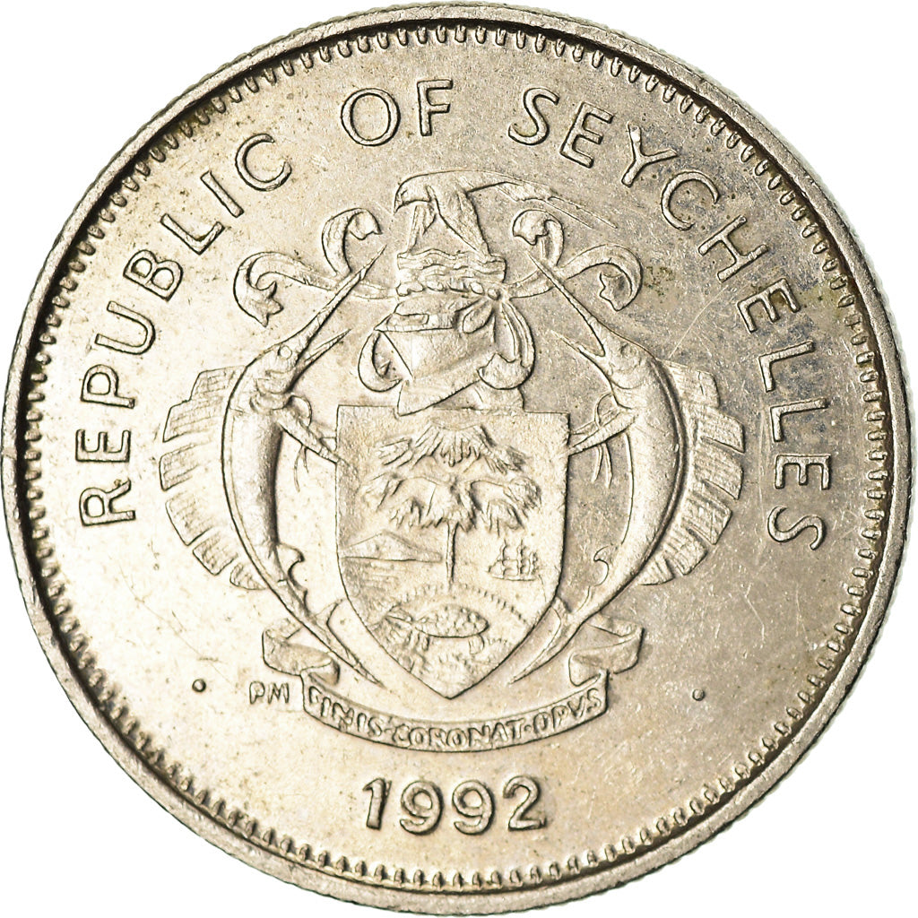 Coin, Seychelles, 25 Cents, 1992, EF(40-45), Copper-nickel, KM:49.2