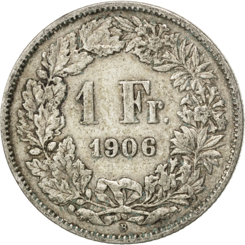 SWITZERLAND, Franc, 1906, Bern, KM #24, VF(30-35), Silver, 23.2, 4.93