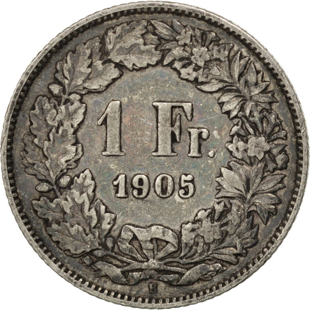 SWITZERLAND, Franc, 1905, Bern, KM #24, EF(40-45), Silver, 23.2, 5.01