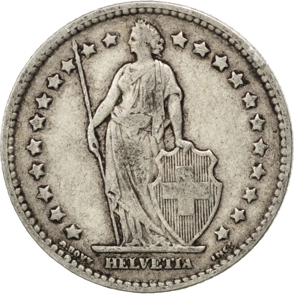 SWITZERLAND, Franc, 1901, Bern, KM #24, VF(20-25), Silver, 23.2, 4.93