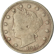 Moneta, Stati Uniti, Liberty Nickel, 5 Cents, 1912, U.S. Mint, Philadelphia