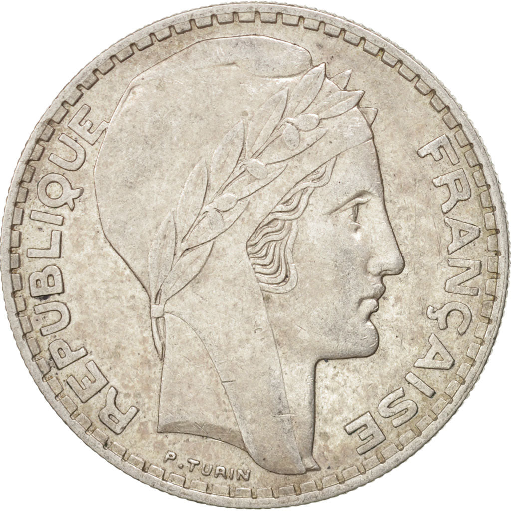 FRANCE, Turin, 20 Francs, 1933, Paris, KM #879, AU(50-53), Silver, 35, Gadoury..