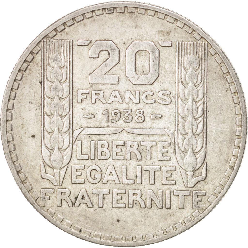 FRANCE, Turin, 20 Francs, 1933, Paris, KM #879, AU(50-53), Silver, 35, Gadoury..