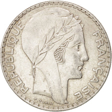 France, Turin, 20 Francs, 1933, Paris, AU(50-53), Silver, KM:879