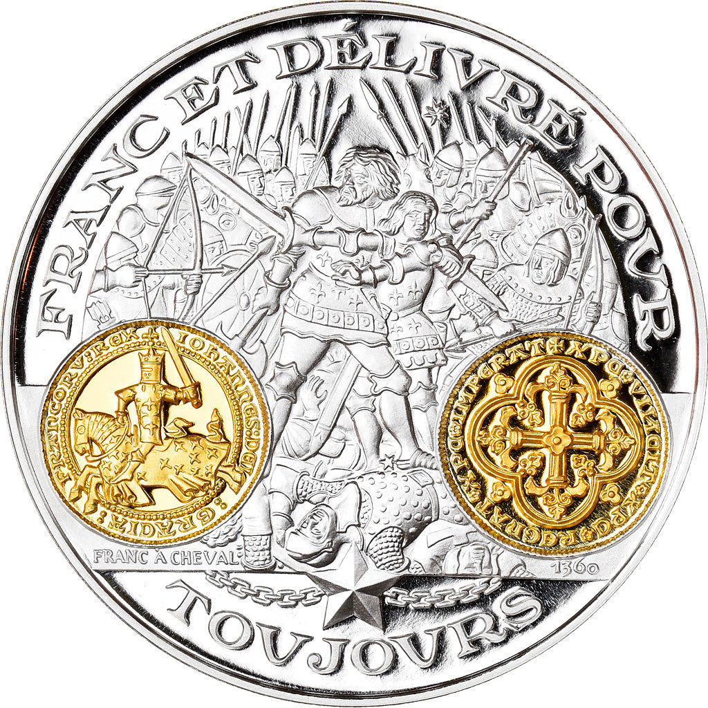 France, Medal, Histoire Monétaire, Franc à Cheval, MS(65-70), Silver