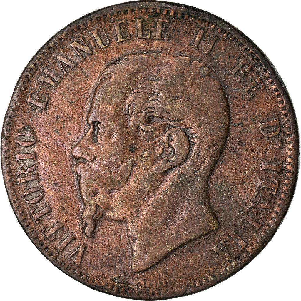 Moeda, Itália, Vittorio Emanuele II, 10 Centesimi, 1867, Naples, EF(40-45)