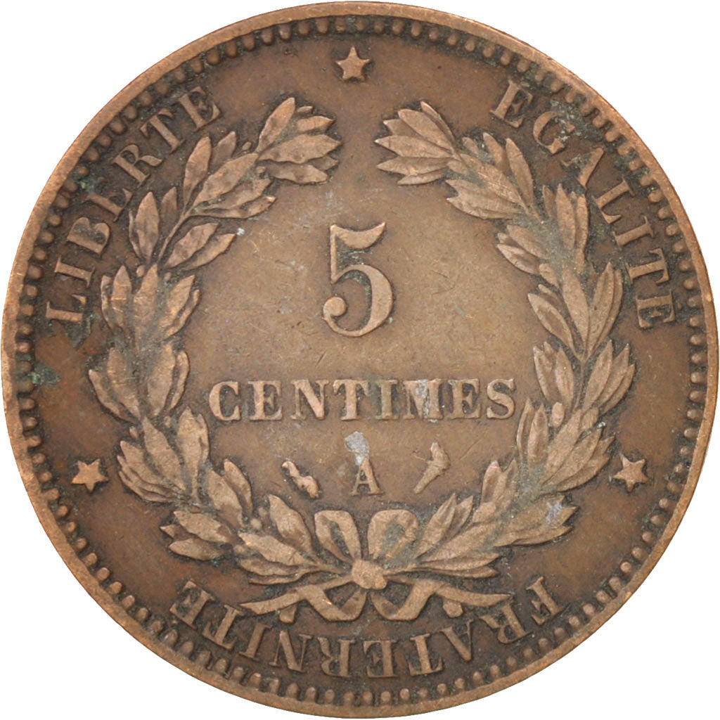 Moneta, Francia, Cérès, 5 Centimes, 1897, Paris, MB+, Bronzo, KM:821.1