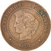 FRANCE, Cérès, 5 Centimes, 1897, Paris, KM #821.1, VF(30-35), Bronze, Gadoury #.