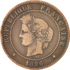 Monnaie, France, Cérès, 5 Centimes, 1896, Paris, TB, Bronze, KM:821.1