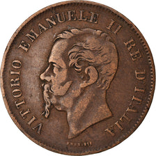 Moneta, Italia, Vittorio Emanuele II, 5 Centesimi, 1861, Naples, MB+, Rame