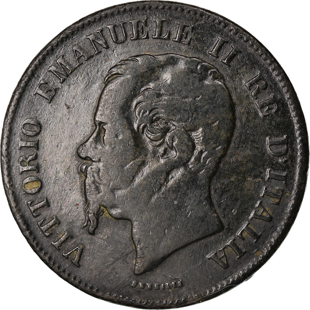 Monnaie, Italie, Vittorio Emanuele II, 5 Centesimi, 1862, Naples, TB, Cuivre