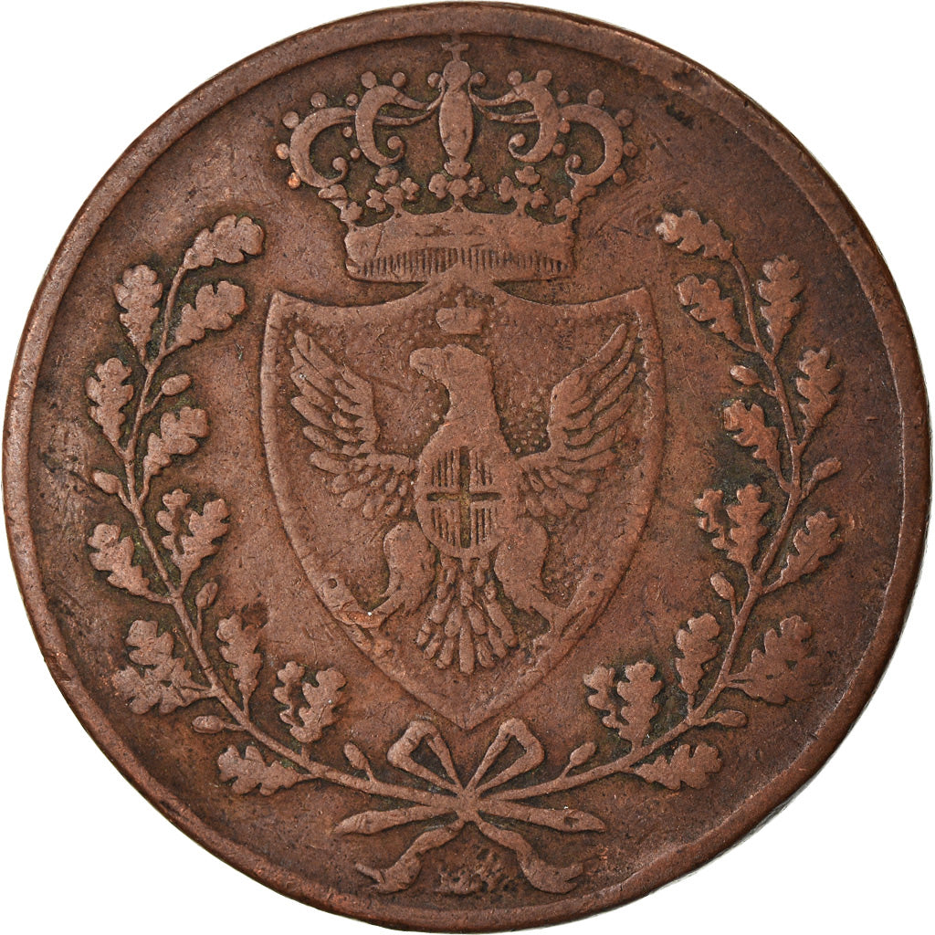 Munten, Italiaanse staten, SARDINIA, Carlo Felice, 5 Centesimi, 1826, Genoa, ZF