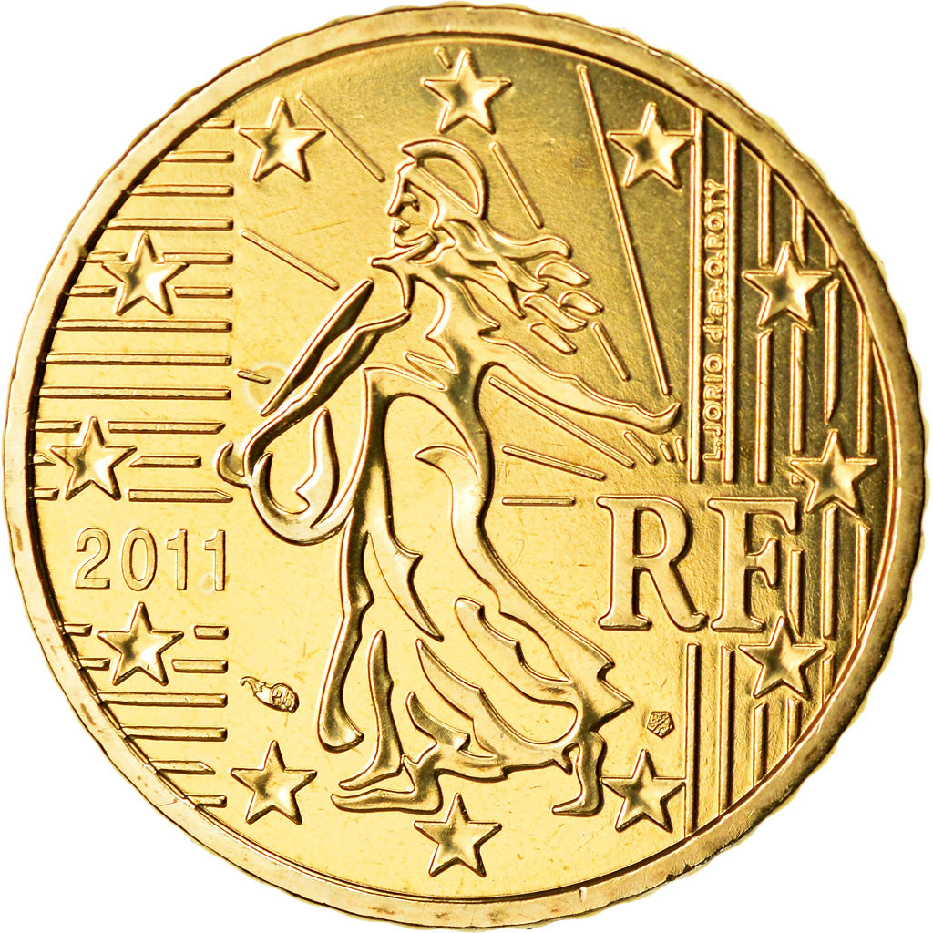 France, 50 Euro Cent, 2011, MS(65-70), Brass, KM:1412