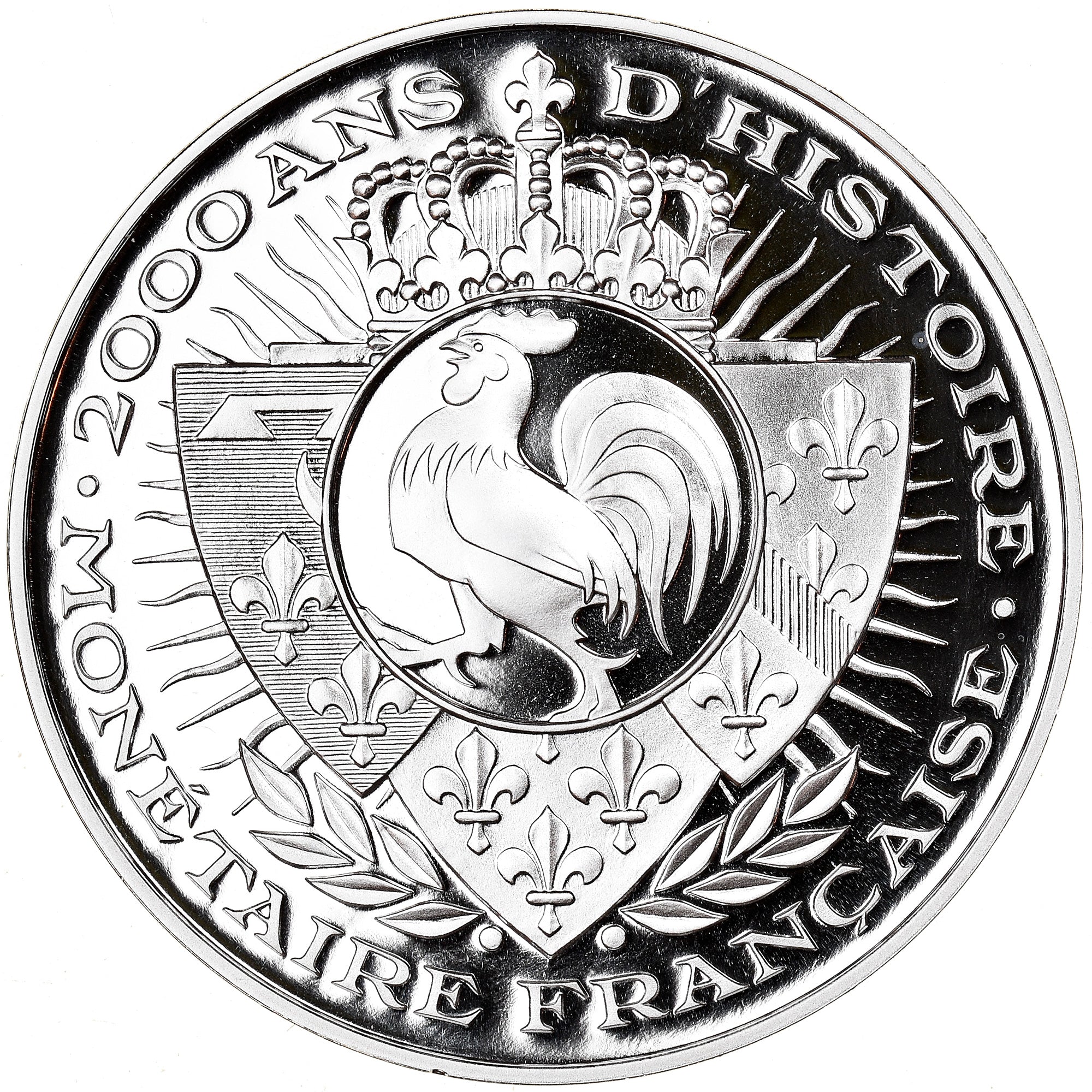 France, Medal, 2000 Ans d'Histoire Monétaire, Teston François Ier, MS(65-70)