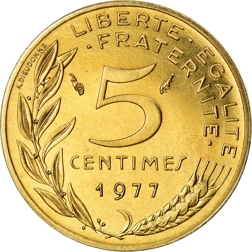 Coin, France, Marianne, 5 Centimes, 1977, Paris, MS(65-70), Aluminum-Bronze