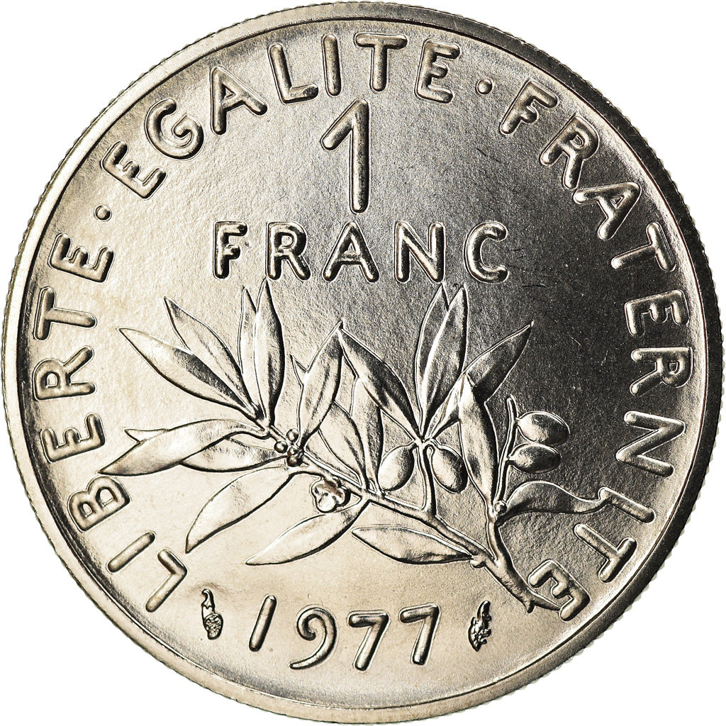 Coin, France, Semeuse, Franc, 1977, Paris, MS(65-70), Nickel, KM:925.1