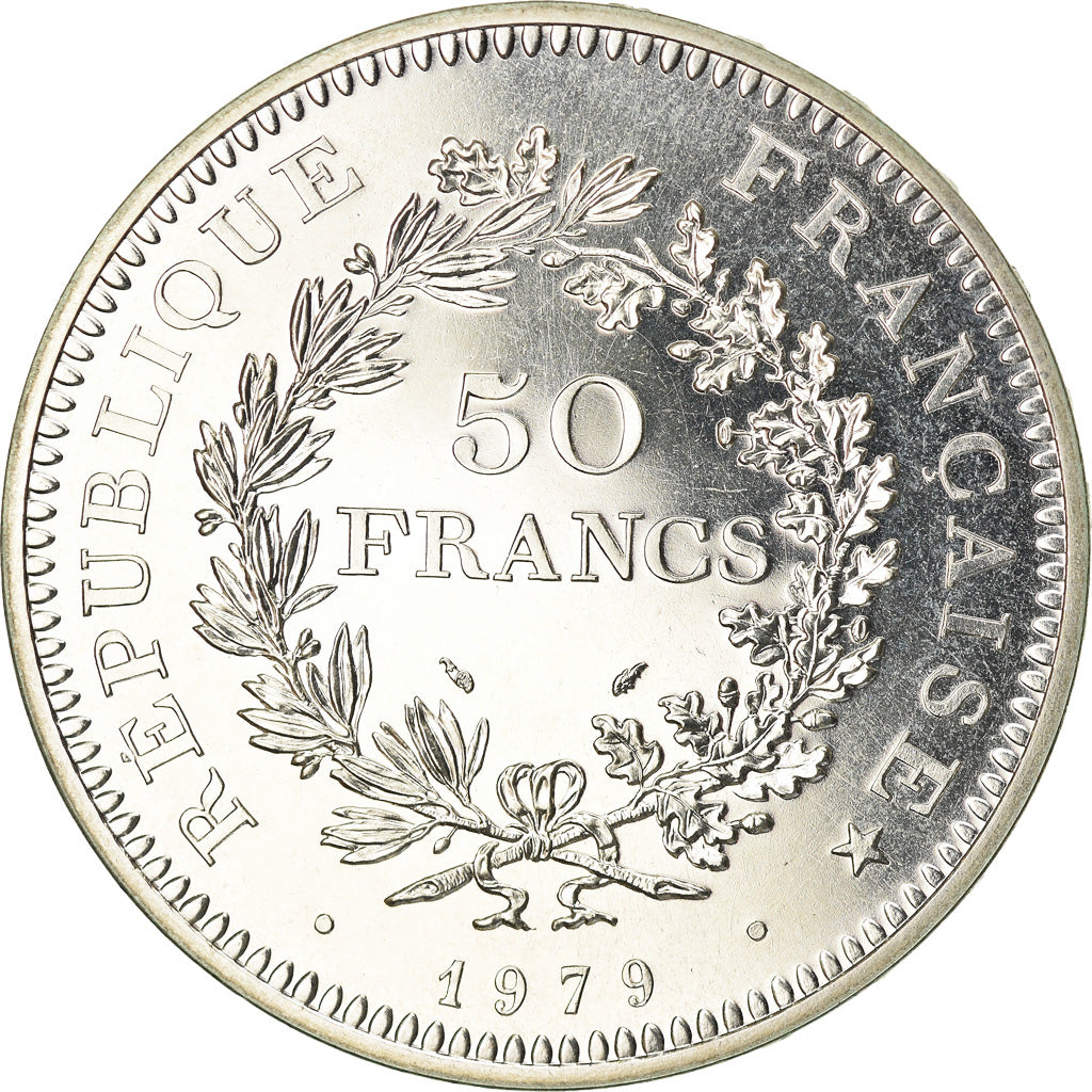 Coin, France, Hercule, 50 Francs, 1979, Paris, MS(65-70), Silver, KM:941.1