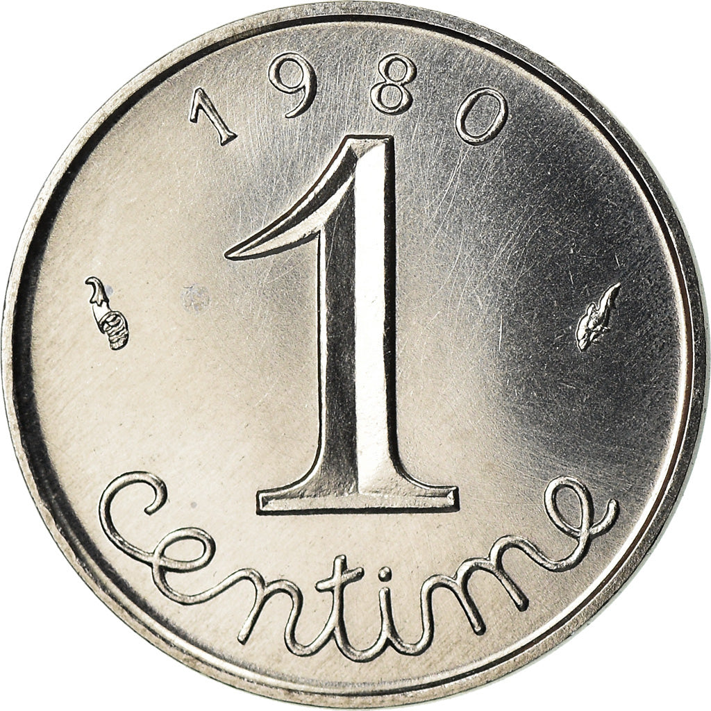 Moneda, Francia, Épi, Centime, 1980, Paris, FDC, Acero inoxidable, KM:928