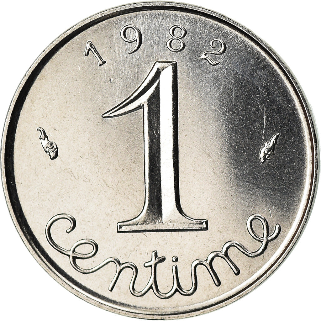 Moeda, França, Épi, Centime, 1982, Paris, MS(65-70), Aço Inoxidável, KM:928